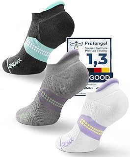 Coolmax Bamboo Viscose Compression Running Tab No Show Sock Women, Moisture Wicking Cushioned AntiBlister breathable