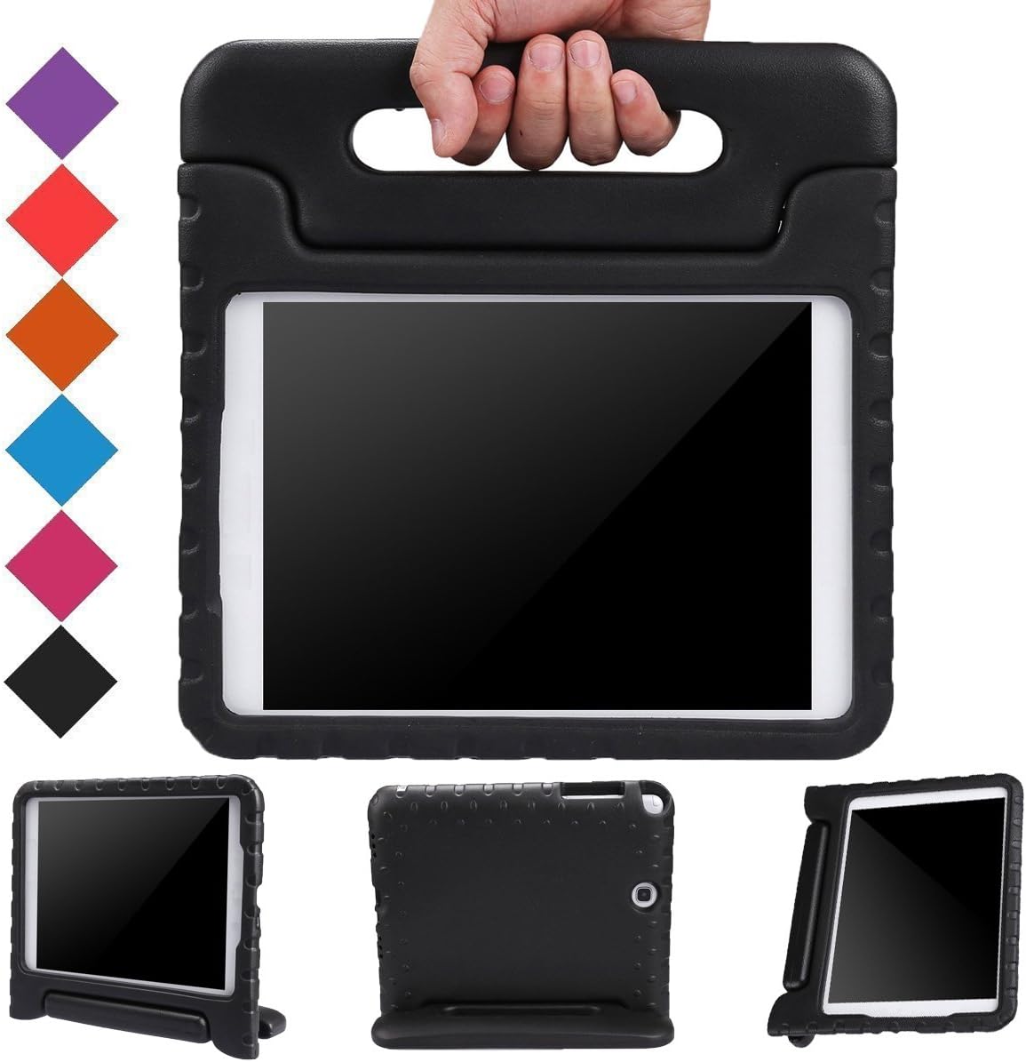 BMOUO Samsung Galaxy Tab A 10.1 Case - EVA Kids Case Shockproof Case Light Weight Super Protection Cover Handle Stand Case for Kids Children for Samsung Galaxy TabA 10.1-inch Tablet - Black