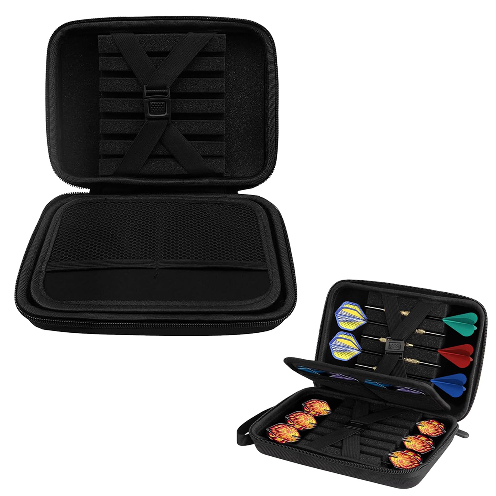 JAWAI Caja de Almacenamiento Dart, Bolsa para Dardos Duradera para 12 Dardos y Otros Accesorios, Apto para Puntas y Otros Accesorios (Negro)