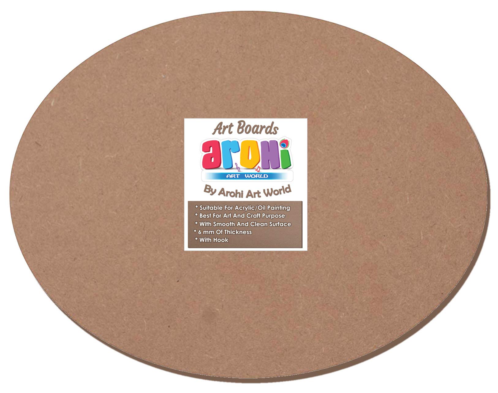 Arohi Art World MDF Art Board Oval Shape Size : 20x15 Inches Thickness 6mm-image-11