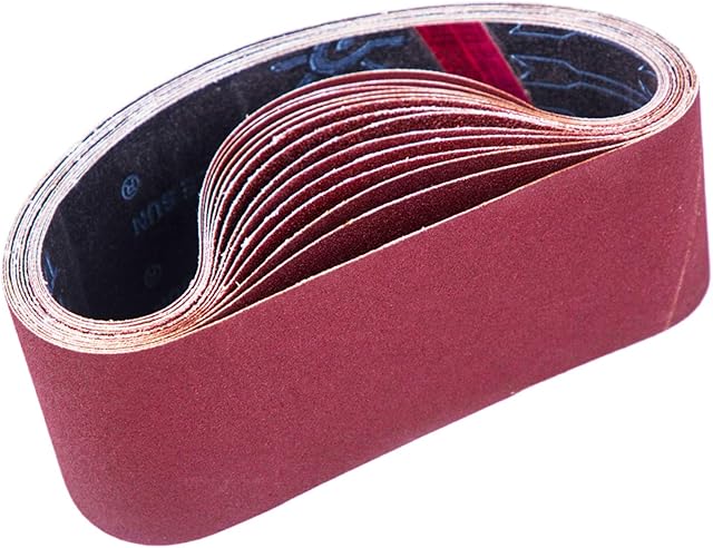 STEBRUAM Sanding Belt 75 x 457 mm, Sander Belts Set3 Each of 80/120/150/240/400 Grainsfor Belt Sander,for Grinding,Sharpening and Derusting (15 Pieces)