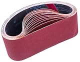 STEBRUAM Sanding Belt 75 x 457 mm, Sander Belts Set(3 Each of 80/120/150/240/400 Grains)for Belt Sander,for Grinding,Sharpening and Derusting (15 Pieces)