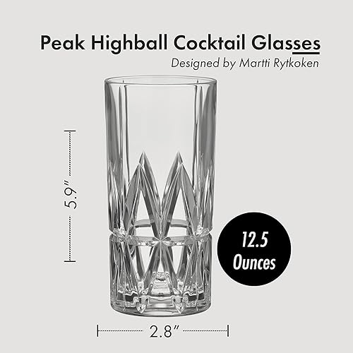 Miniatura 8 de Orrefors Peak Highball Glass - Juego de 4 unidades, transparente