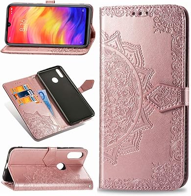 MUSESHOP Funda Xiaomi Redmi Note 7/Note 7 Pro, Estuche de Cuero Estampado Mandala Libro de Cuero con Tapa y Cartera, Carca...