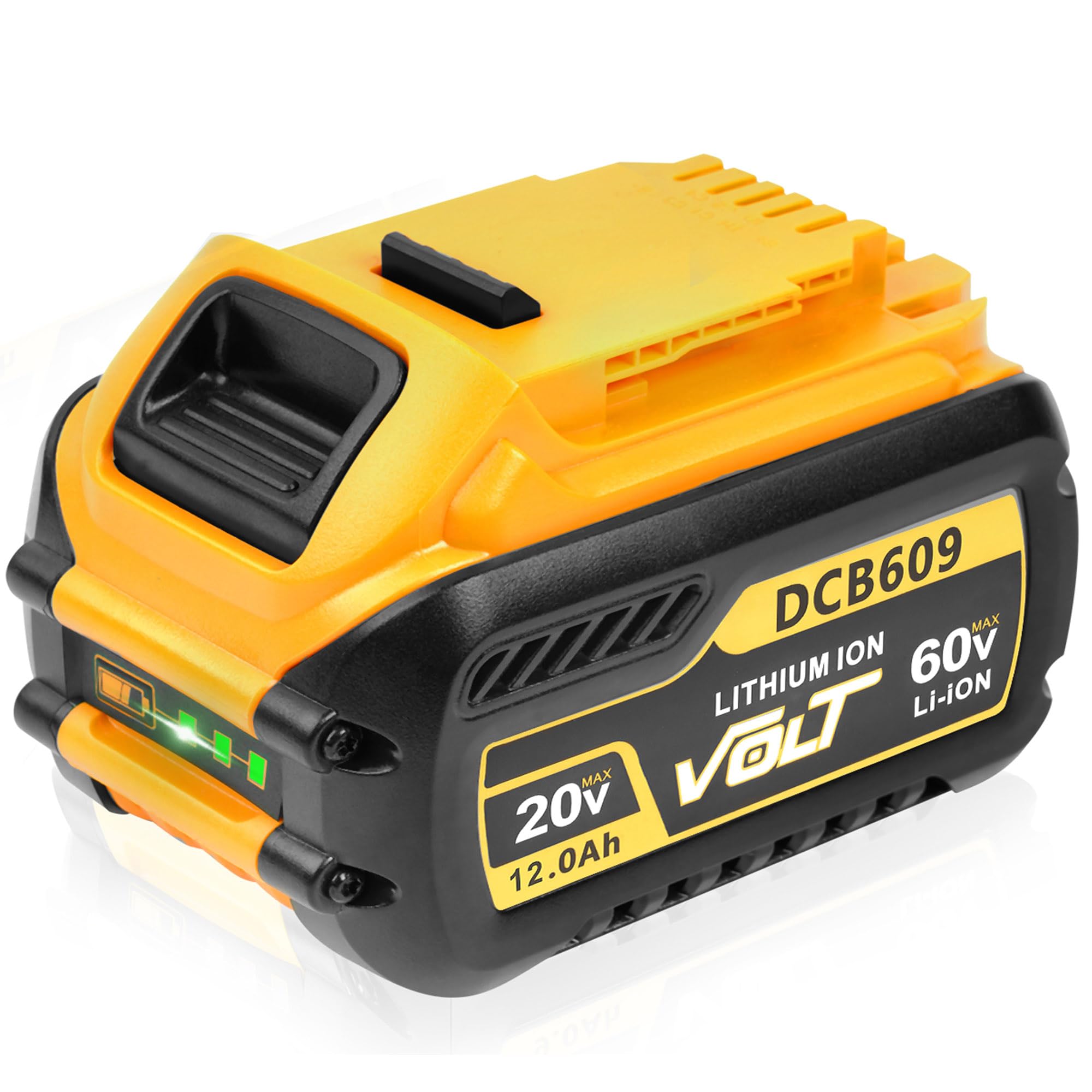 AKELOR 12.0Ah Replacement for DeWalt FlexVolt 20V/60V Max Battery – Compatible with DCB606, DCB609, DCB612, DCB200, DCB205, DCB206 Cordless Power Tools