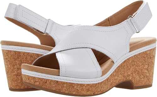 Clarks Sandalia de cuña para mujer, Cuero blanco, 9.5 : Amazon.com.mx:  Ropa, Zapatos y Accesorios