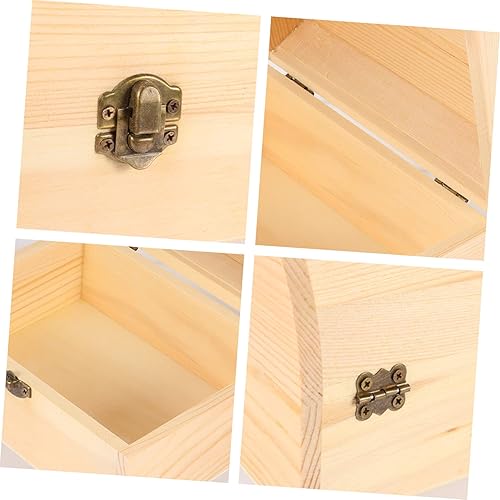 Miniatura 9 de Cofre del tesoro pirata, caja de madera sin terminar, caja del tesoro del tesoro, caja de madera pirata, baúl de pirata, soporte transparente, cofre