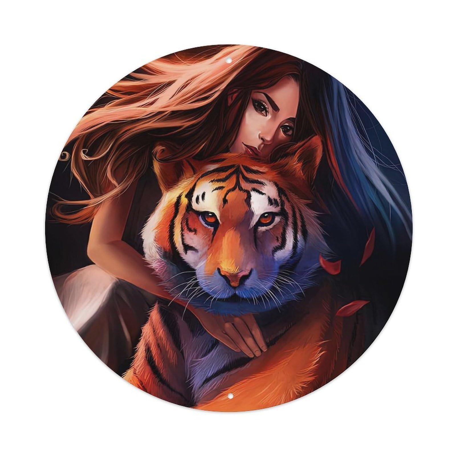 Bengal Tiger Poster Flowers Wildness Bondage Metal Tin Sign
