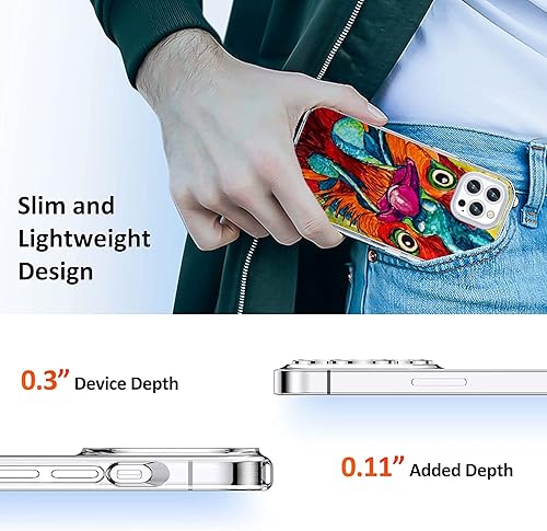 Miniatura 3 de Funda transparente para iPhone 14 Pro, flores de jardín de pollo, pintura al óleo de moda para mujeres y niñas, funda protectora a prueba de golpes