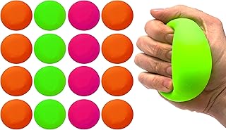 JA-RU Squishy Dough Ball (12 Balls Assorted) Neon Color Sensory Fidget Ball for Kids. Stress Relief Therapy Tactile Squeeze Ball. Autism ADHD Toys. Classroom & Office Desk Calming Fidgets. 401-12p