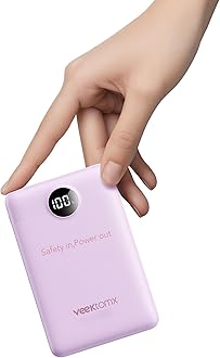 – VEEKTOMX Power Bank Fast Charging, 10000mAh Mini USB C Portable Charger with PD QC 3.0, Small Battery Pack, Compact External Battery Bank for iPhone, Samsung, Travel Essentials(Purple)