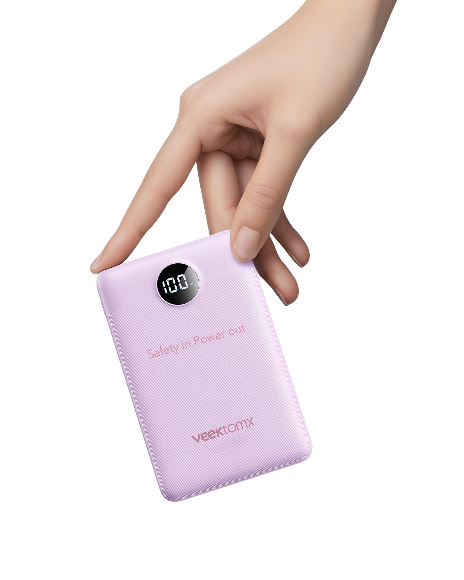 VEEKTOMX Power Bank 10000mAh 22,5W PD3.0 QC 3.0 Powerbank Mini USB C Caricabatteria Portatile Ricarica Rapida con Display a LED Compatibile con iPhone Huawei Xiaomi Tablets ecc. (Viola)