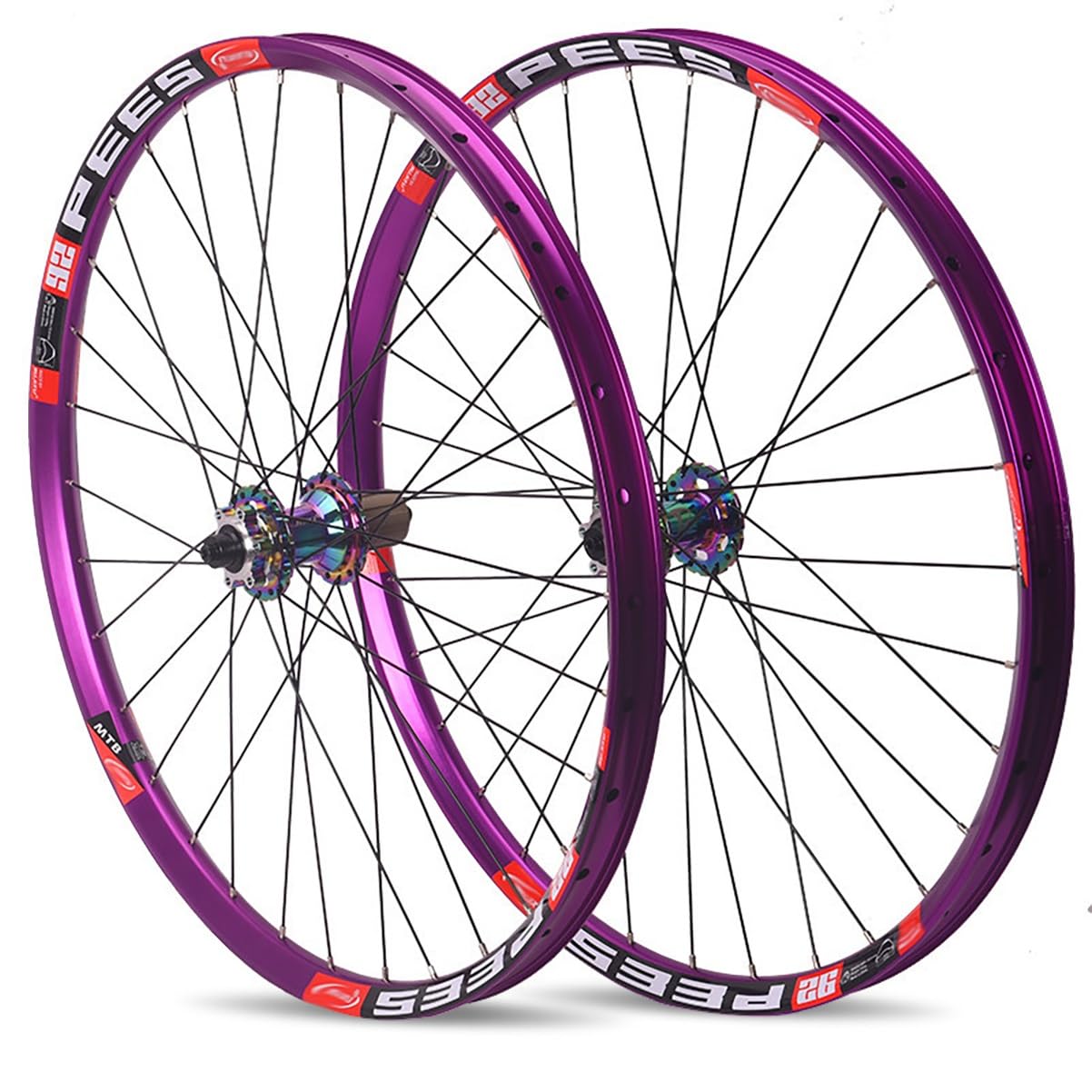 ZXGSXIOU Mountain Bike Wheelset 26/27.5/29In Aluminum Alloy Front Rear Rims Quick Release 100mm/135mm Disc Brake 32H Hubs For 8/9/10/11/12 Speed Cassette