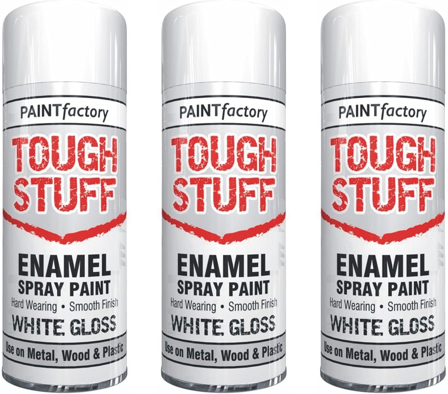 White Enamel Spray Paint, 3 X 400ml Can Ideal For Metal, Wood & Plastic