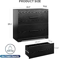 Vista 3 de DEVAISE Archivador lateral de madera con 2 cajones