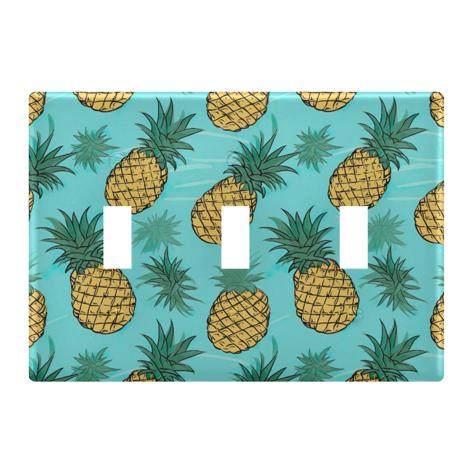 Light Switch Cover Pineapple Wall Plates for Electrical Outlets 3 Gang 202a8690