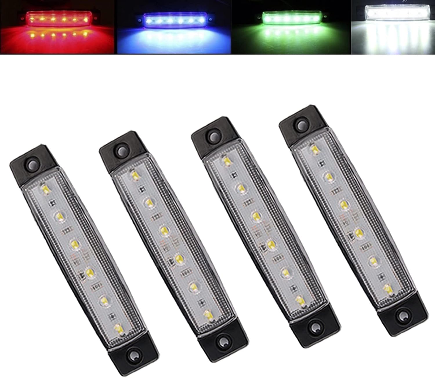 HONG 111 Led Rock Lights, Car Strip Lights, Wheel Well Lights, Led Underglow Kits for ATV,SUV, Golf Cart, Jeep RZR, Offroad, Snowmobile, 4Pcs (White)