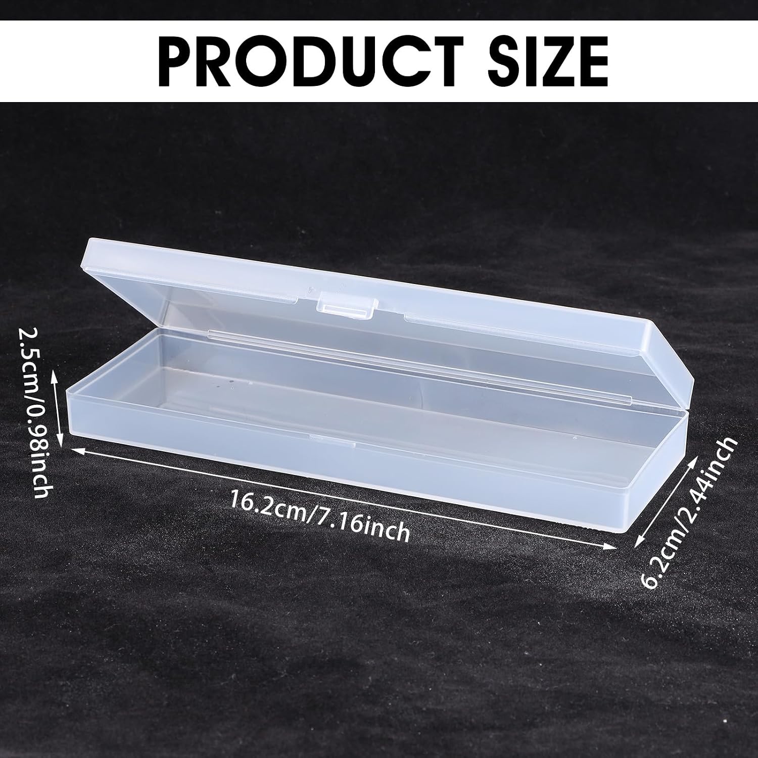 Dimeho 7 Inch Plastic Storage Boxes, 3 Pcs Rectangular Small Storage Containers with Hinged Lids Storage-Organizer Box for Small Items Art Craft Jewelry Accessories, 7.16 × 2.44 × 1 inches