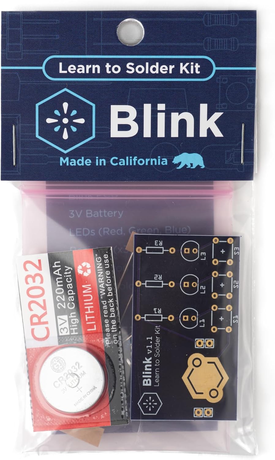 Blink LED Soldering Kit | DIY Electronics Projects for Beginners | Practice for STEM Classes & Events | Science Project Electronic Light Circuit Boards with Battery