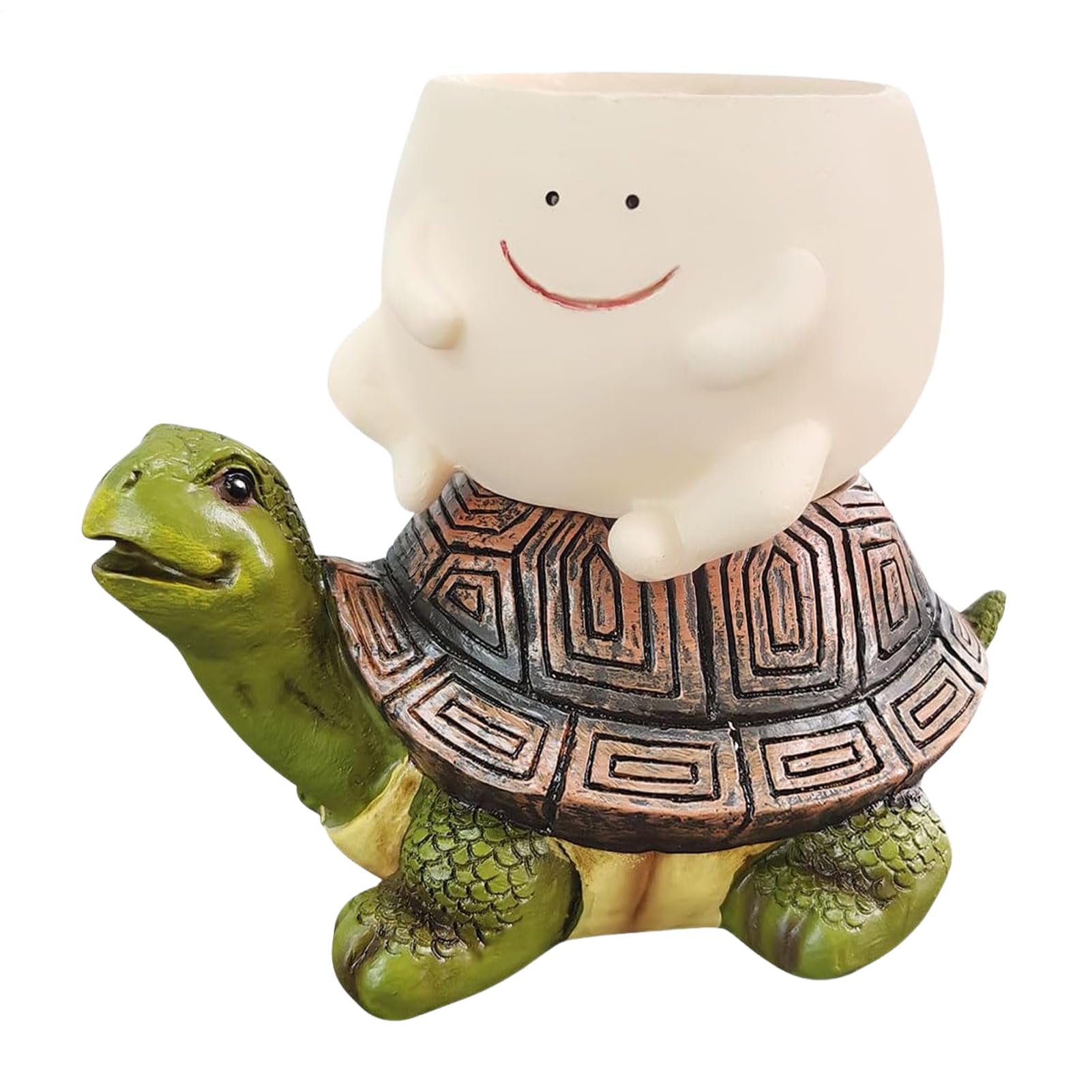 Joli pot de fleurs tortue finitions soignées pour décoration extérieure