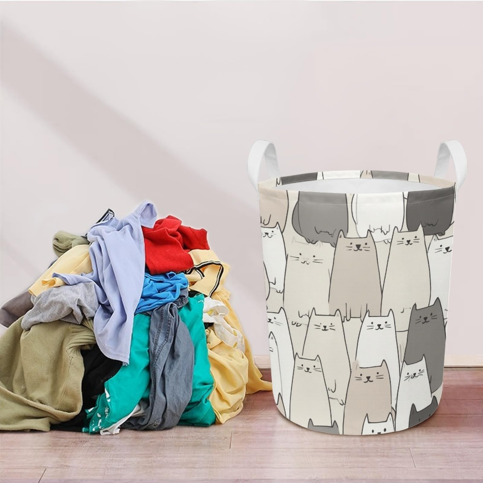 Gato Beigecesto ropa sucia pequeño