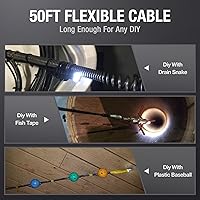 Vista 4 de Teslong Cámara de boroscopio USB-C de 50 pies con luz, solo compatible con teléfonos Android iPhone 15/16/17, endoscopio flexible impermeable de 50