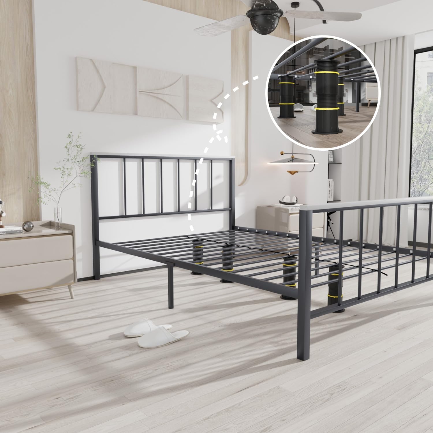 Upgraded 4-Pack Bed Support Legs, Adjustable Height Bed Frame Support Legs, Bed Legs Replacement for Bed Frame (8.3-13.4")