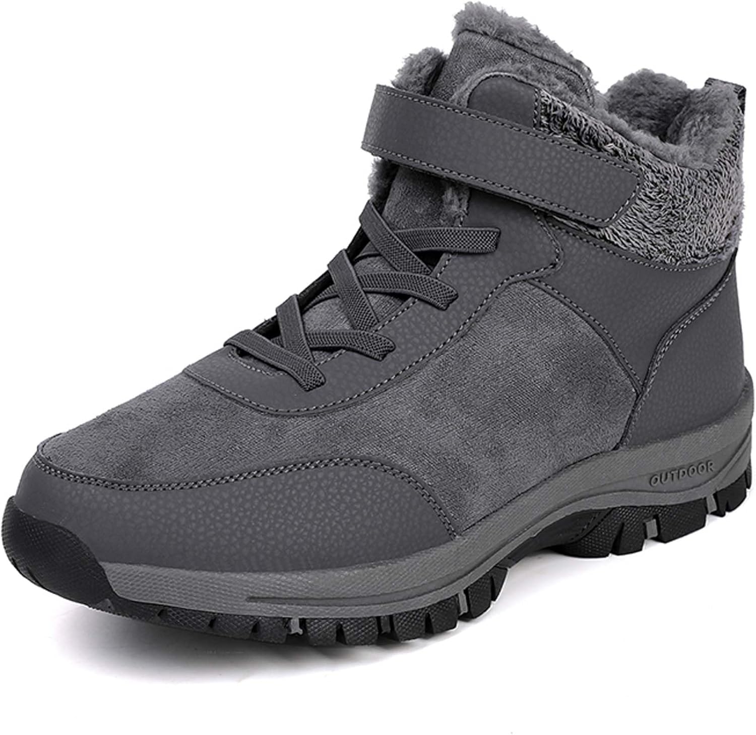 Large size Men's Women's Winter Snow Boots Waterproof Cold Fur Lining Warm Hiking Ankle Boots Anti-slip Outdoor Cross-country Sports Climbing Shoes