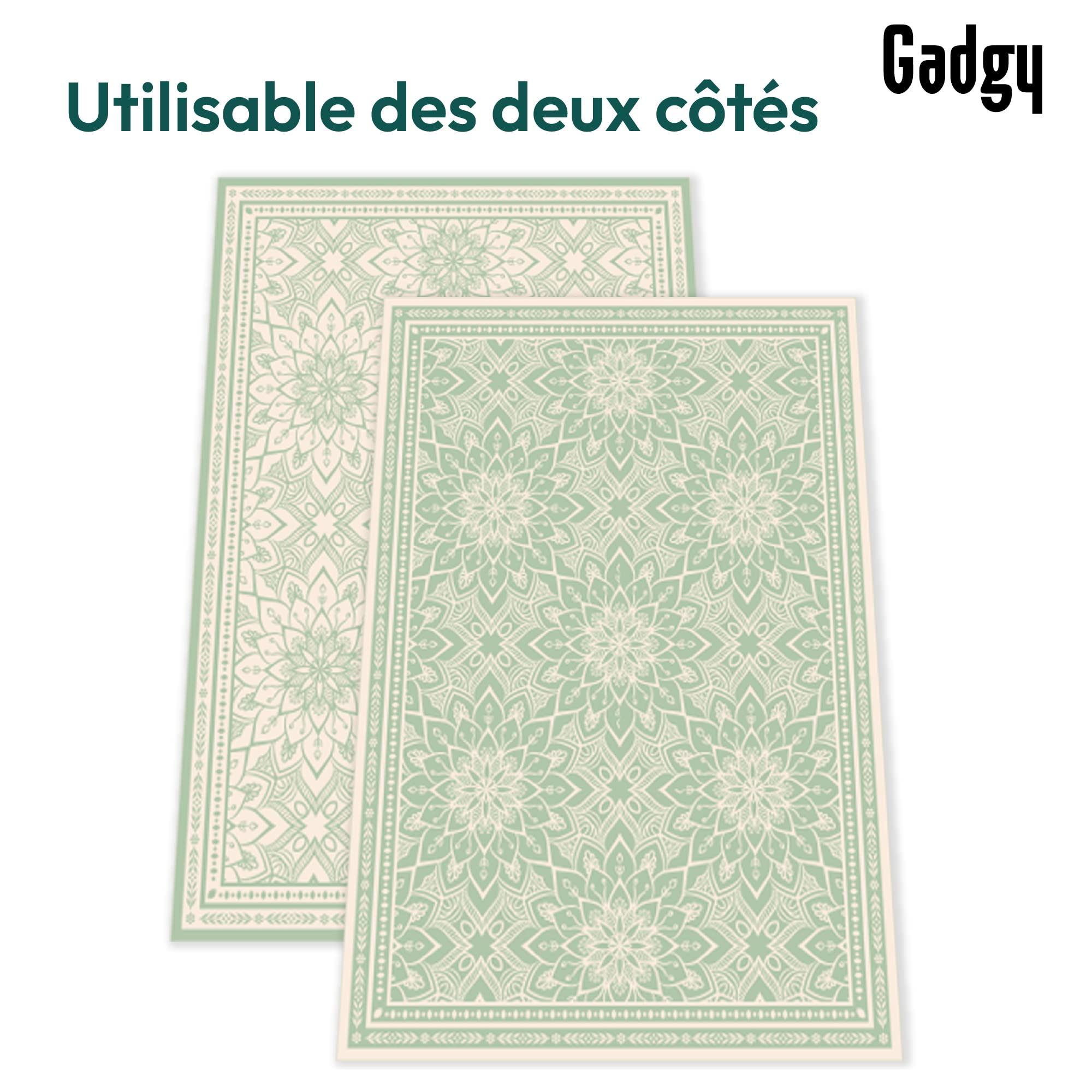 Gadgy Tapis Exterieur Resistant Pluie 300x200cm, Imperméable, Résistant à L’Eau & Aux UV, de Elegant Jardin Tapis, Réversible avec Sac Transport, Vert