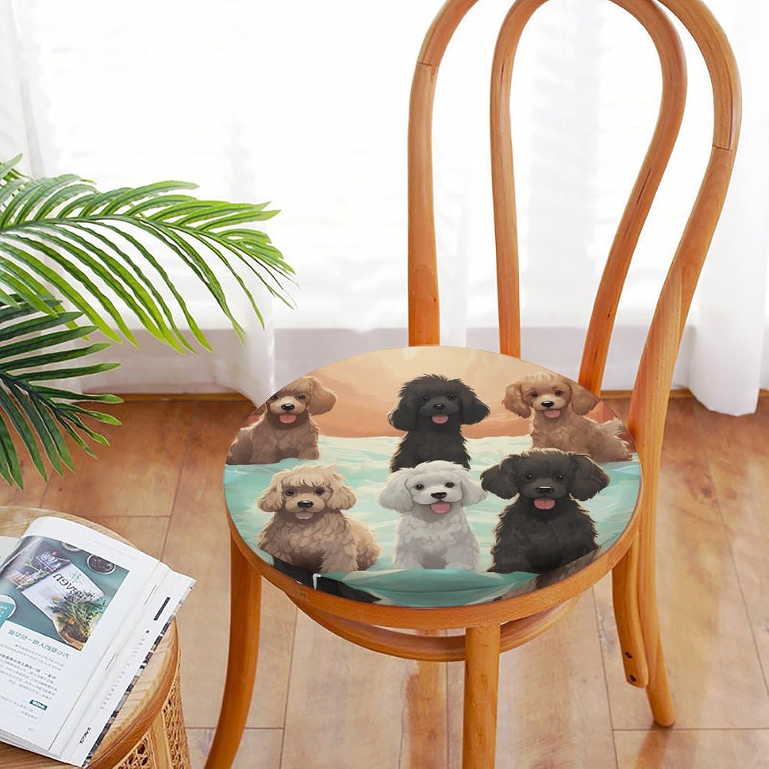 Poodles Dogs Chair Cushions Floor Pillow Chair Pad