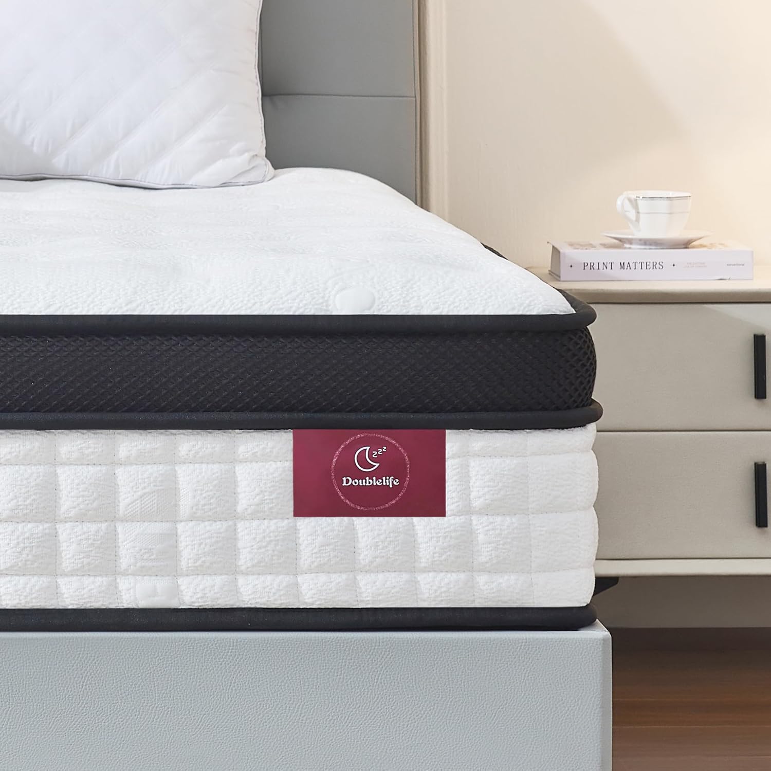 Doublelife King Size Mattress 5FT, 11 Inch Extra Thick Gel Memory Foam 9 Zone Orthopedic Mattress, Breathable Foam with Individually Pocket Spring, Motion Isolation(150x200x28cm) image 1