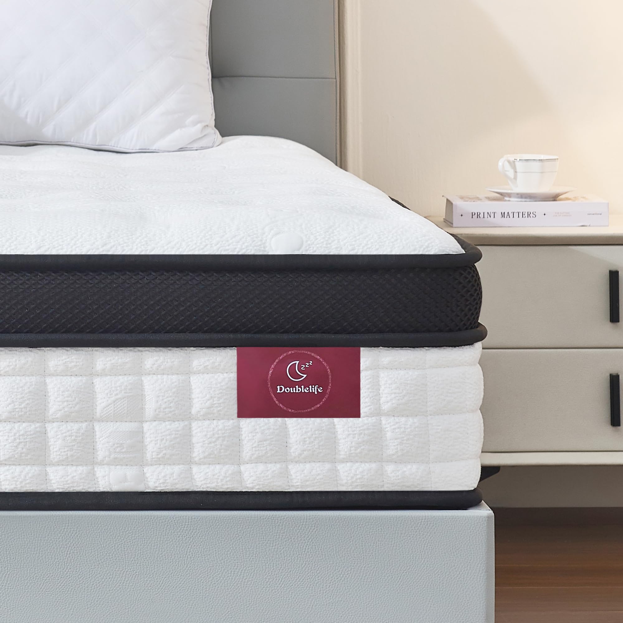 DoubleLife Small Double Mattress 4FT | 10" Extra Thick Gel Memory Foam, High-Density Foam & Pocket Spring | 9-Zone Orthopedic Support, Medium Firm, Edge Support, Motion Isolation&Noise-Free 120x190x26