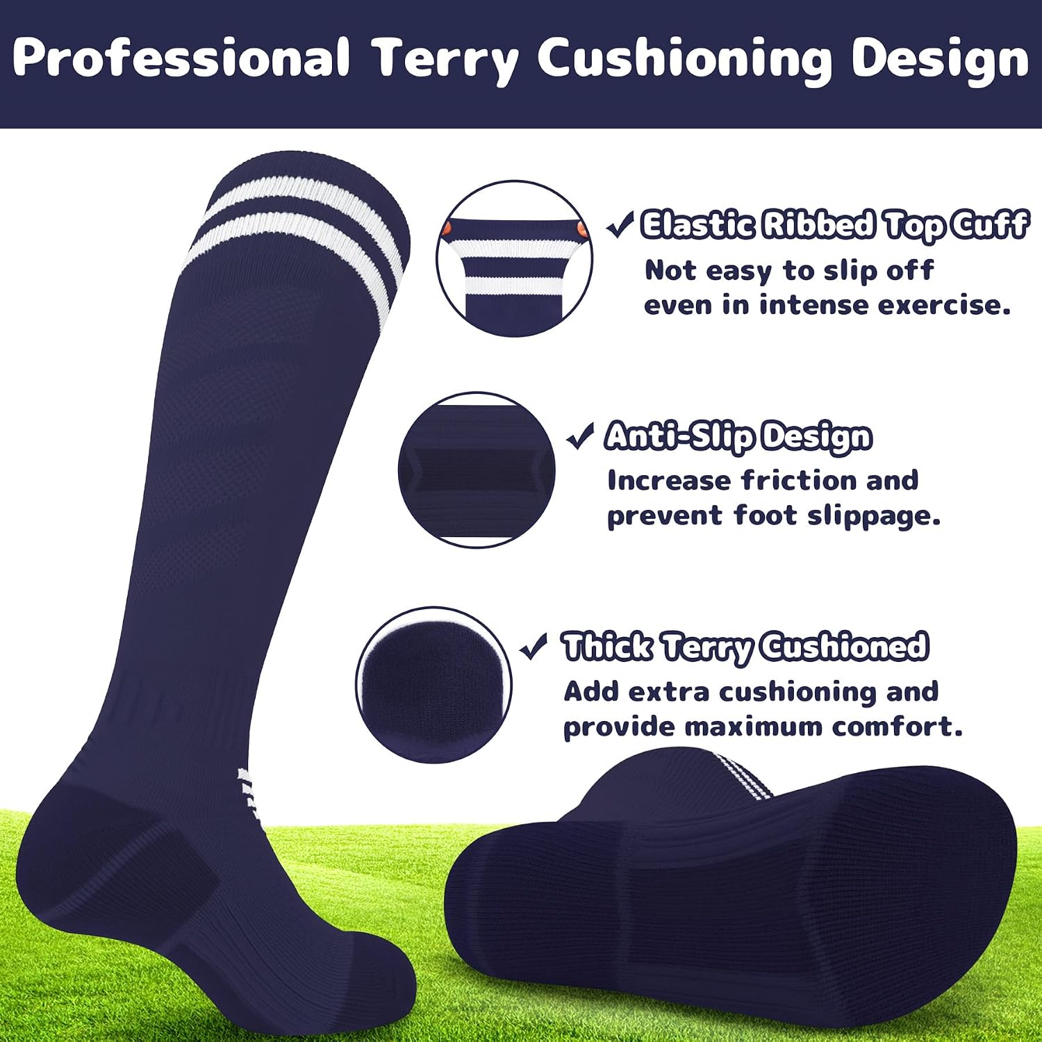 Olreco Kids Soccer Socks Youth Baseball Socks Men Women Softball Sock for Girls Boys Football Sock Men Team Sports Accessory
