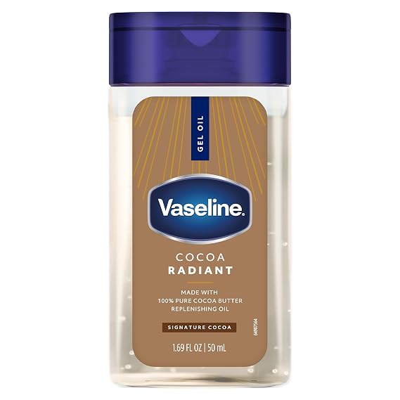 Vaseline Cocoa Radiant Replenishing Oil Gel with Pure Cocoa Butter, Travel Size, 1.69 fl oz, 3 Pack