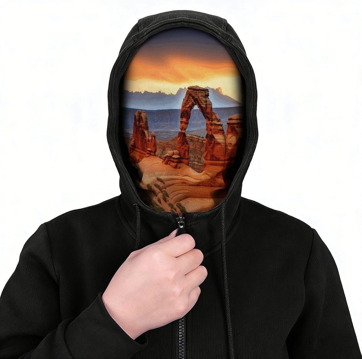 Arches National Park Balaclava Mesh Print Funny Face Mask Breathable Ski Masks Personalized Sun Protection Full Face Covers Neck Gaiter Windproof Head Masks for Pranks&Outdoor image 3