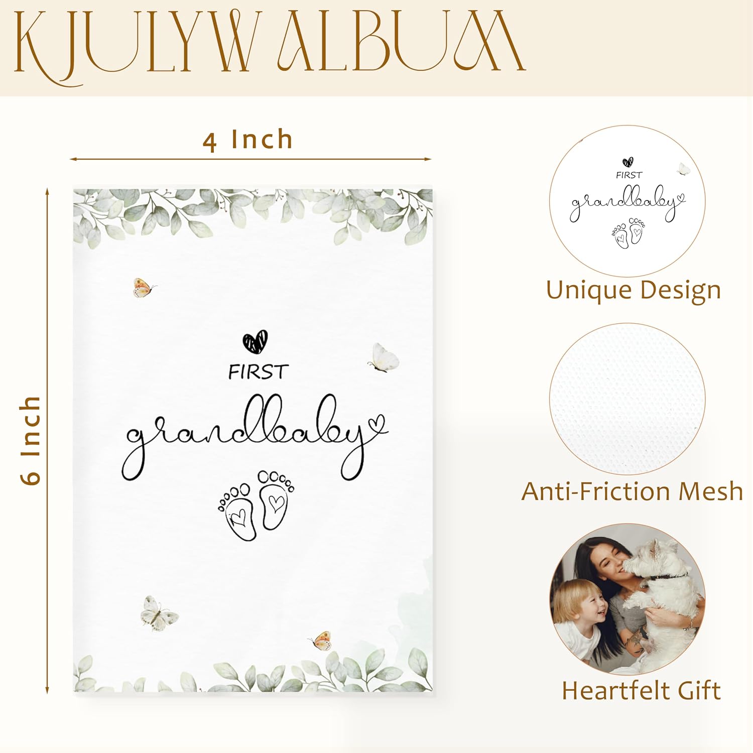 baby photo albums 4x6,baby book keepsake, sonogram photo album，First Time Grandparents Gifts for Grandma Grandpa