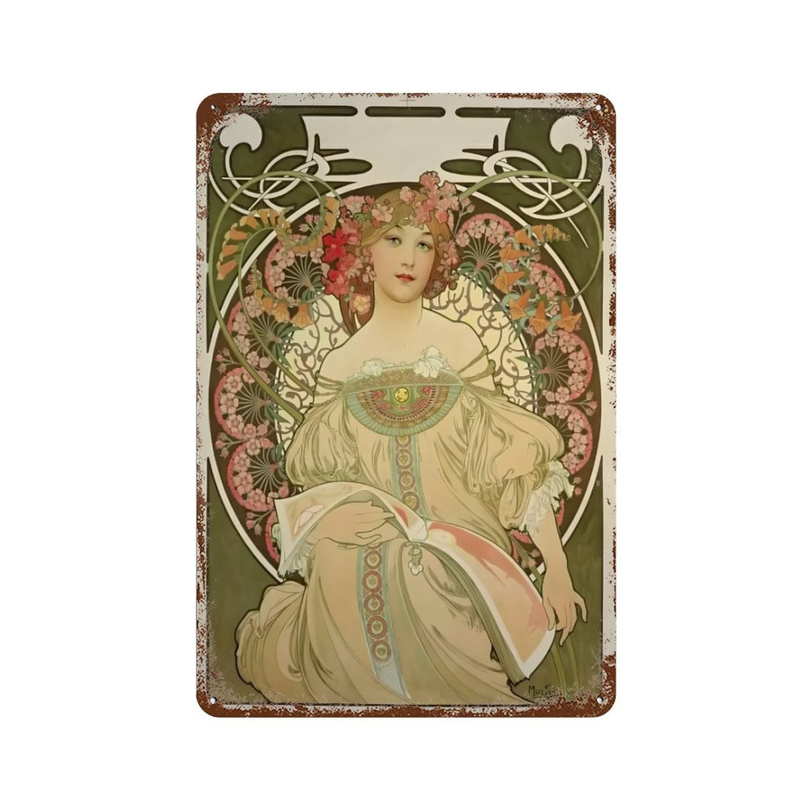 xiaoxiaoshen Alphonse Mucha (5) Wall Decor Art Metal Tin Poster Modern Home Decor Art Home Bar Shop Decorations Vintage Sign 30x20cm