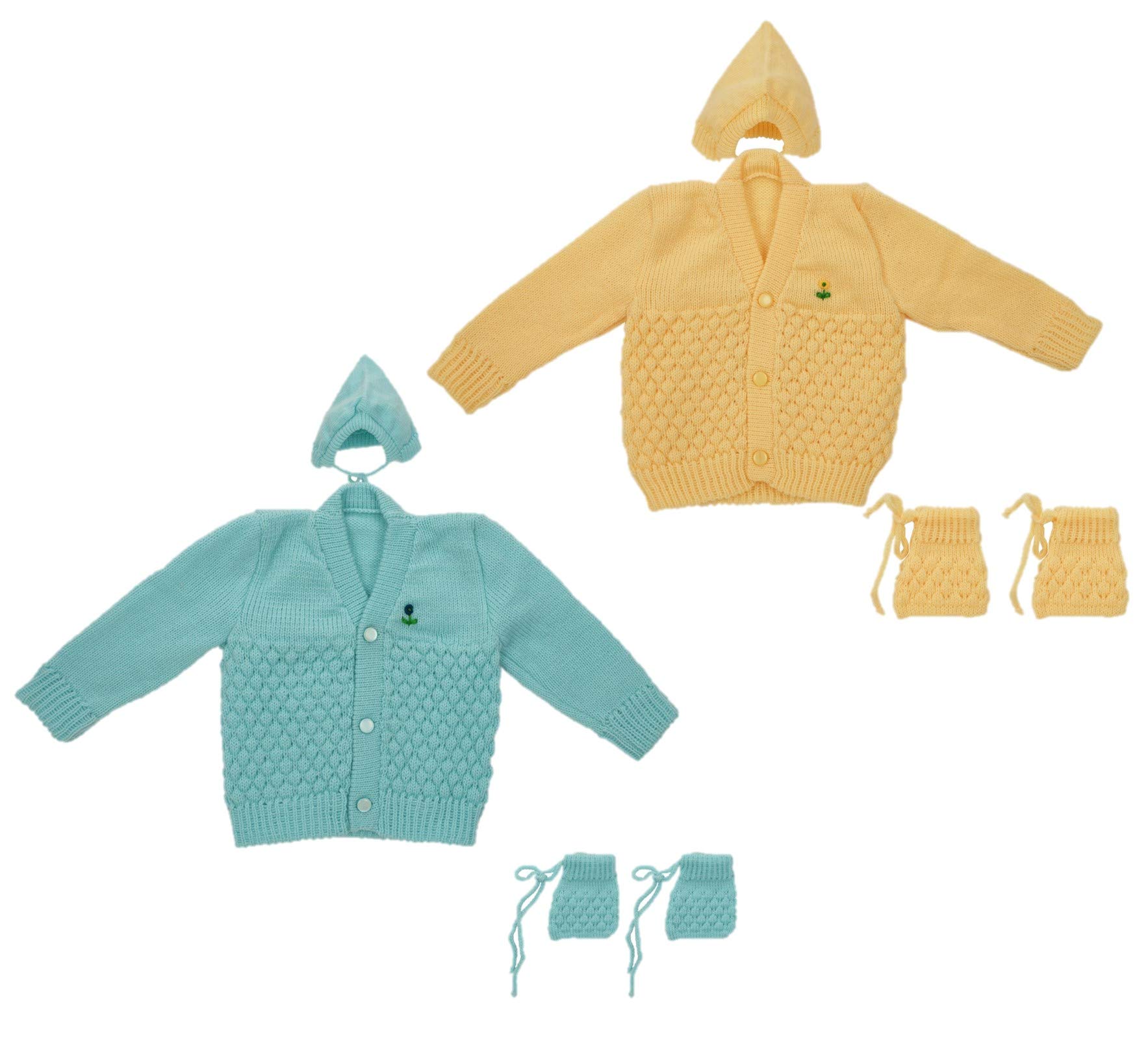 Montu Bunty WearBaby Boys Clothes Set, Woollen Sweater V-Neck (0-3 Months)