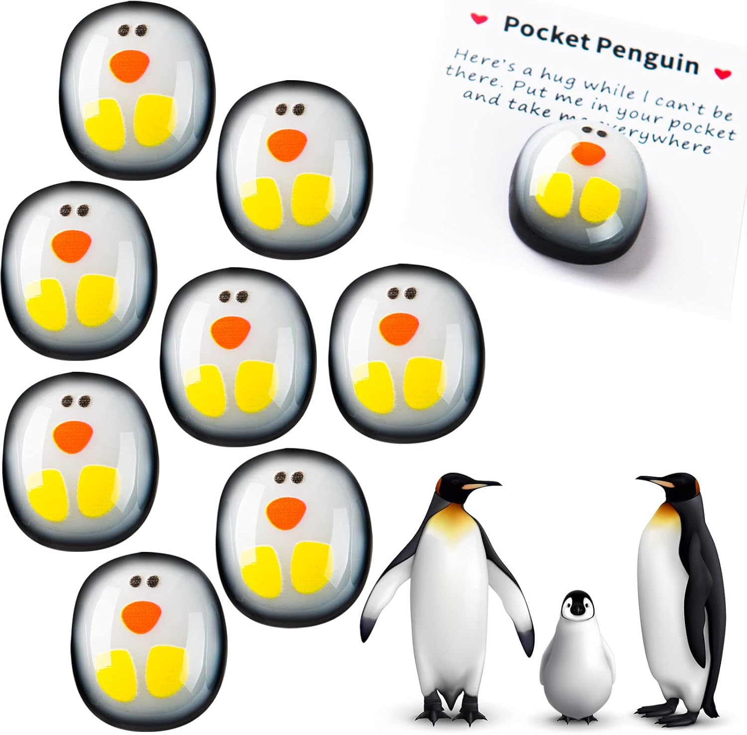 8 Pcs A Little Pocket Penguin Hug, Mini Cute Penguin Pocket Hug Penguin