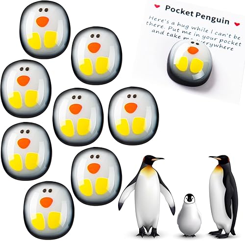 8 piezas de un pequeño abrazo de pingüino de bolsillo, mini pingüino lindo abrazo de bolsillo, decoración de animales de pingüino, juguete especial