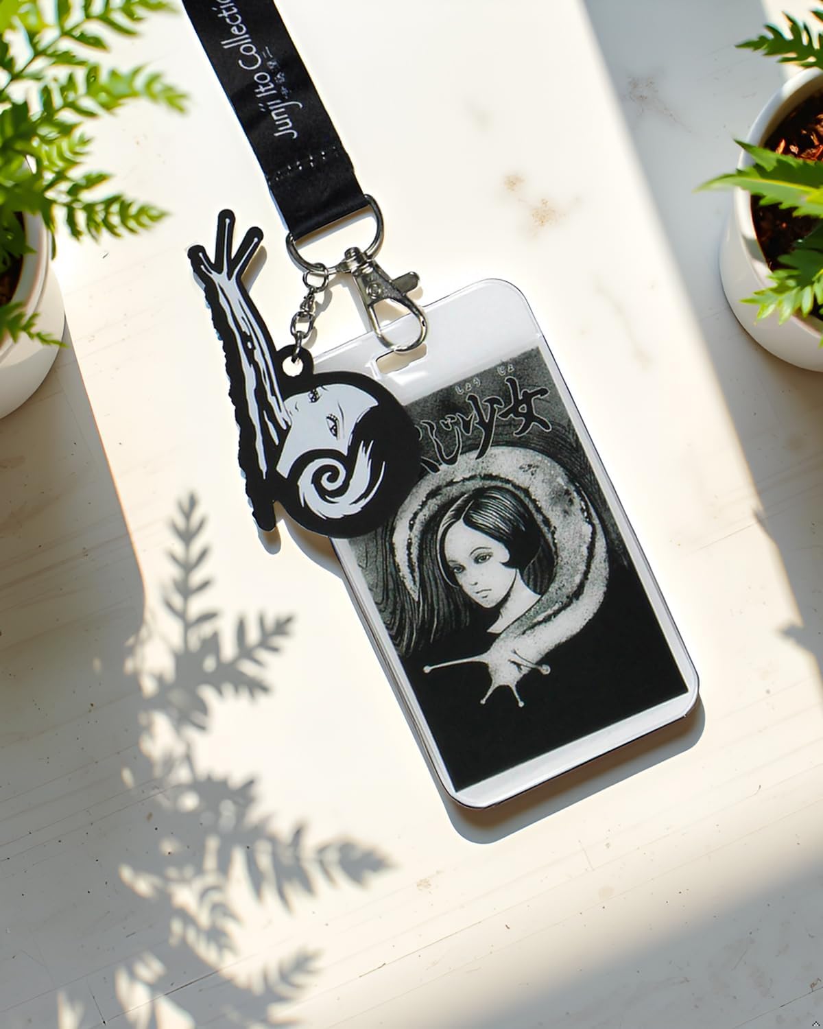 Junji Ito Collection ID Lanyard Breakaway Badge Holder w/Character Card Slug Girl Rubber Charm for Keys Keychain Wallet image 5