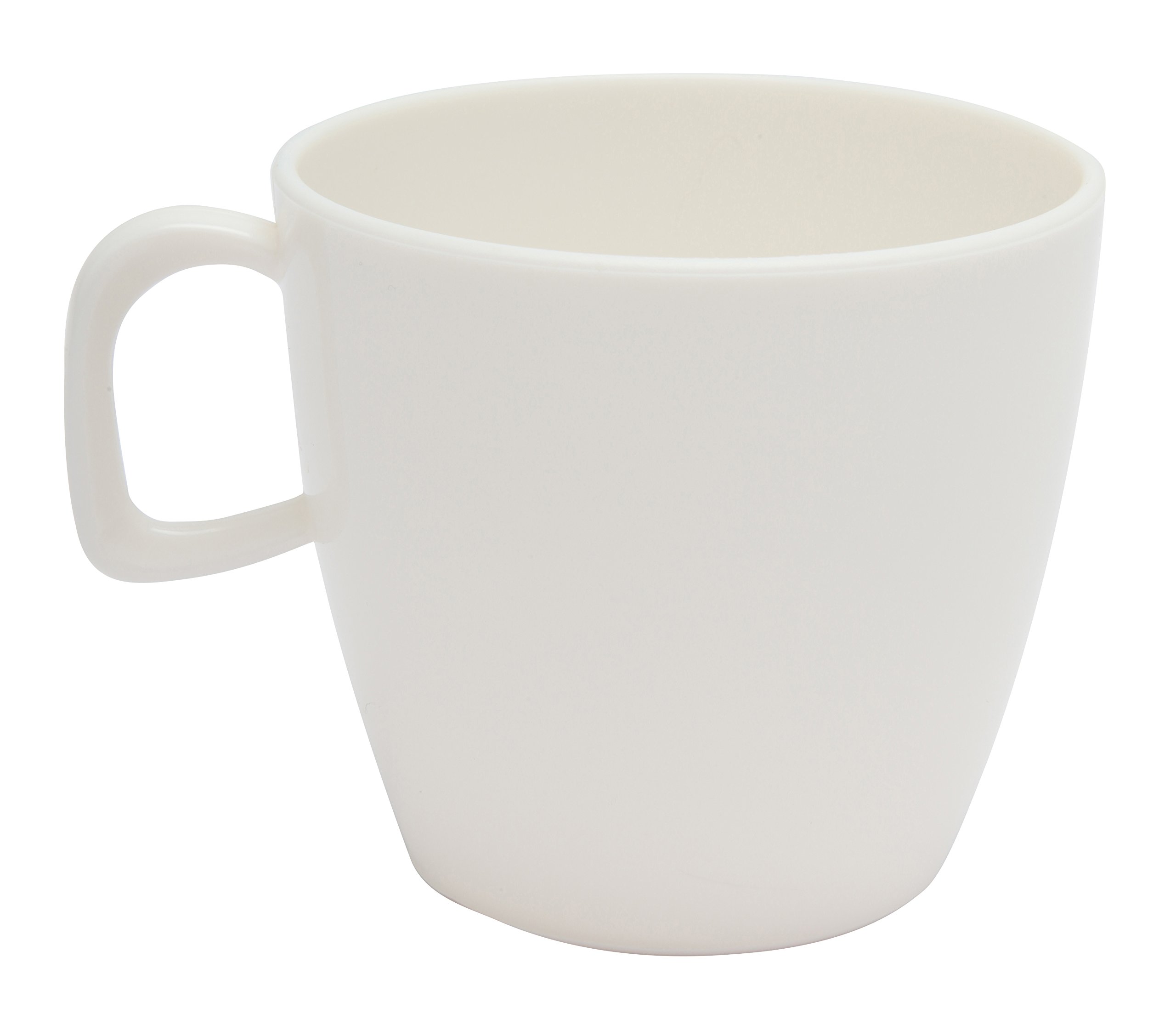 Harfield 220ml White Small Children's Tea Cups - Pack of 4 Reusable Virtually Unbreakable Polycarbonate Plastic