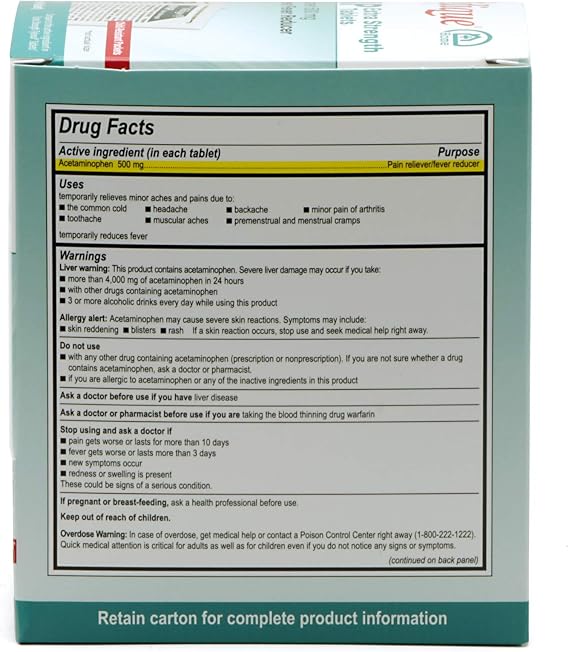 Medique @ Home 70433 Extra Strength APAP Tablets, Non-Aspirin, 50 Packets (2 Tablets per Packet) Total-100 Count