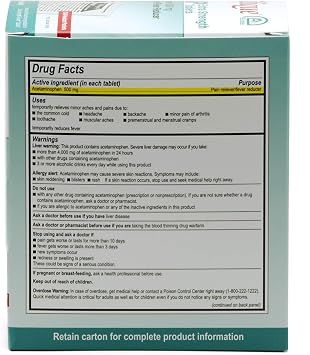 Medique @ Home 70433 Extra Strength APAP Tablets, Non-Aspirin, 50 Packets (2 Tablets per Packet) Total-100 Count