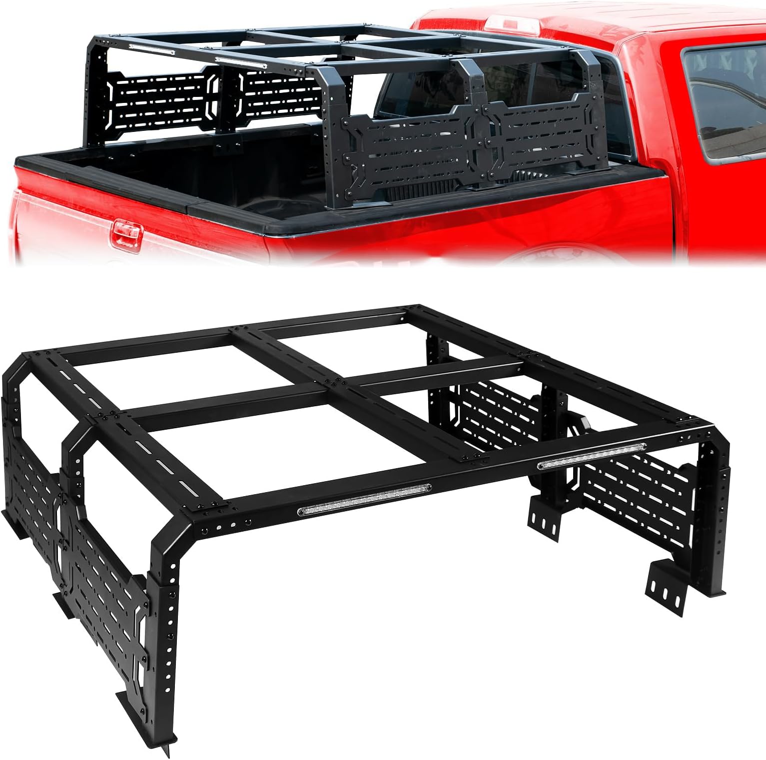 Heavy-Duty Extendable Ladder Rack for Pickup Trucks and Vans, Universal Platform for Secure Cargo Transport
