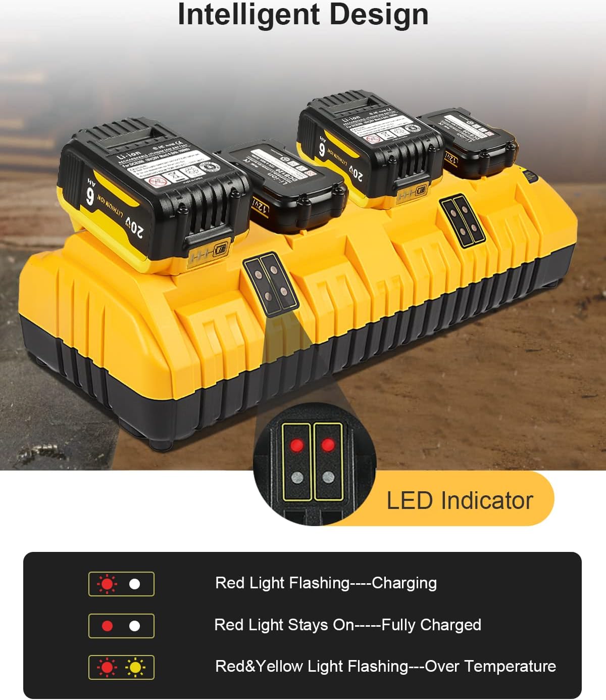 DCB104 Replacement for Dewalt 12v 20v Max Multi Battery Charger Station DCB104(Orange) - Image 5