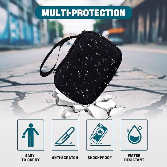 Hard Case for Canon G7X Mark III/II/ SX740 HS Digital Camera, Black | Protective Carrying Bag, Inner Mesh Pocket for Batteries & Cables, Dust Resistant, For Travel & Daily Vlogging Storage