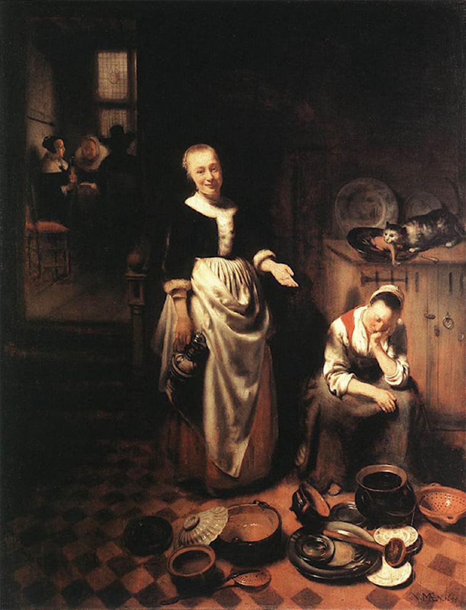 Posteriik No Frame Vintage Art Print Images Pictures Print The Idle Servant By Nicolaes Maes Modern Colour Posters For Office Home Decor 60X90cm