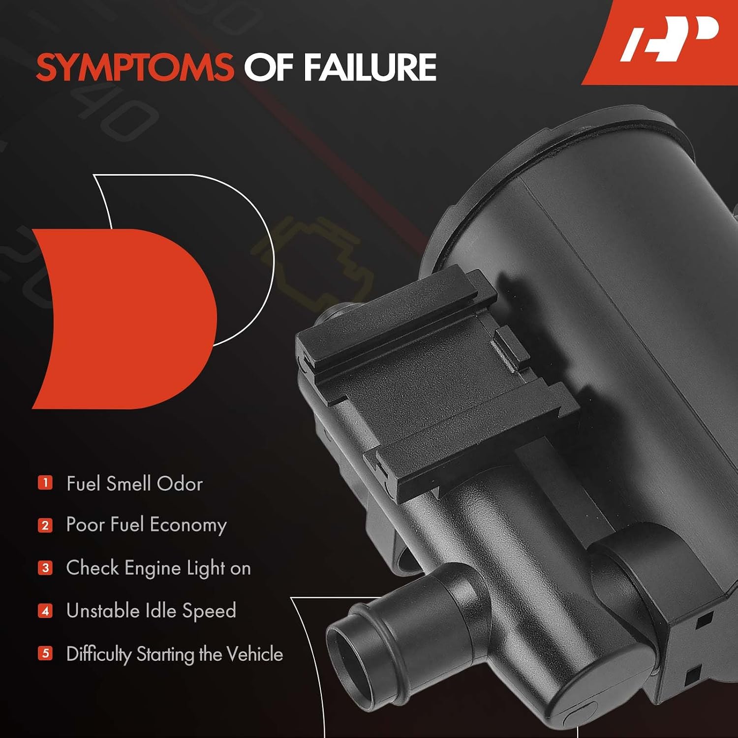 A-Premium Vapor Canister Vent Solenoid Valve Compatible with Chevrolet Aveo 2004-2011, Aveo5 2006-2011 & Pontiac G3 2009-2010, G3 Wave 2009, 1.6L