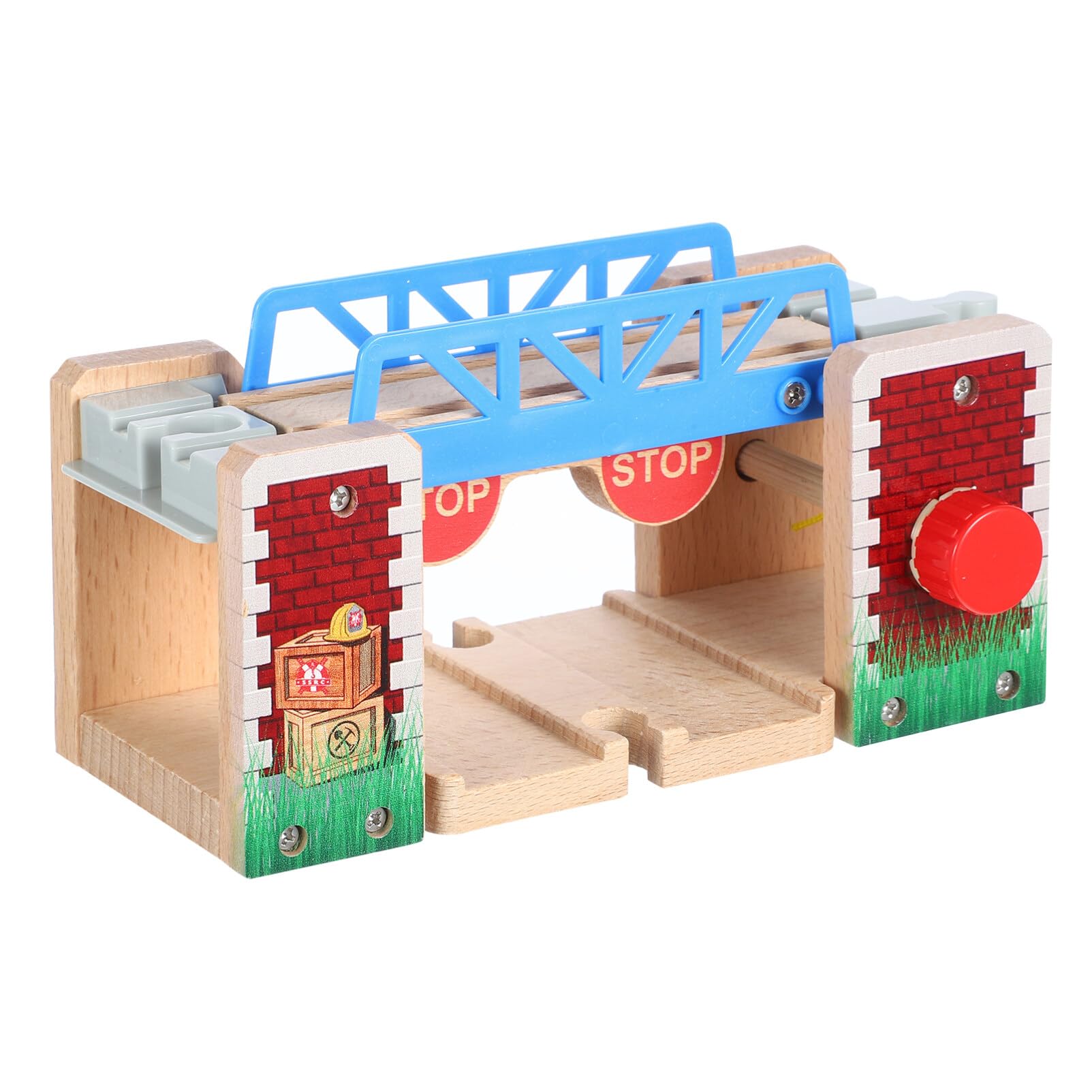 VICASKY Pont Ferroviaire en Bois pour Jouets Éducatifs, Accessoire de Scène de Voie Ferrée Stimulant la Créativité en Bois et Plastique pour Jeu D'garçon et Filles